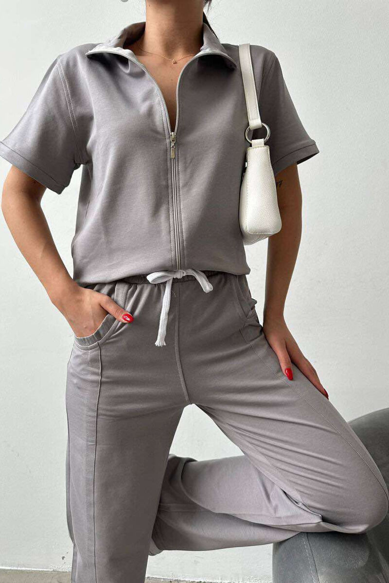 ZIP THROUGH HOODIE+JOGGERS WOMEN SET GREY/GRI - 5