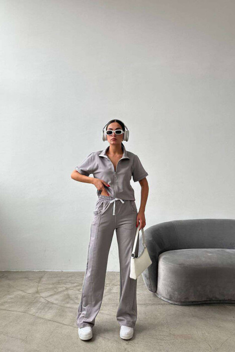 ZIP THROUGH HOODIE+JOGGERS WOMEN SET GREY/GRI - 7