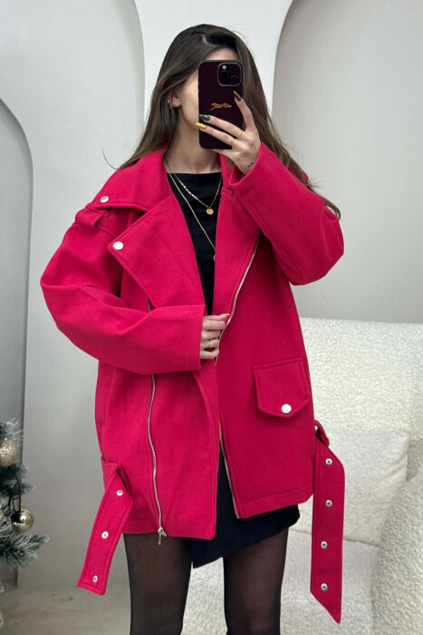 ZIPPED WOMEN JACKET FUCHSIA/CIKLAMI - KLAUDIO FASHION