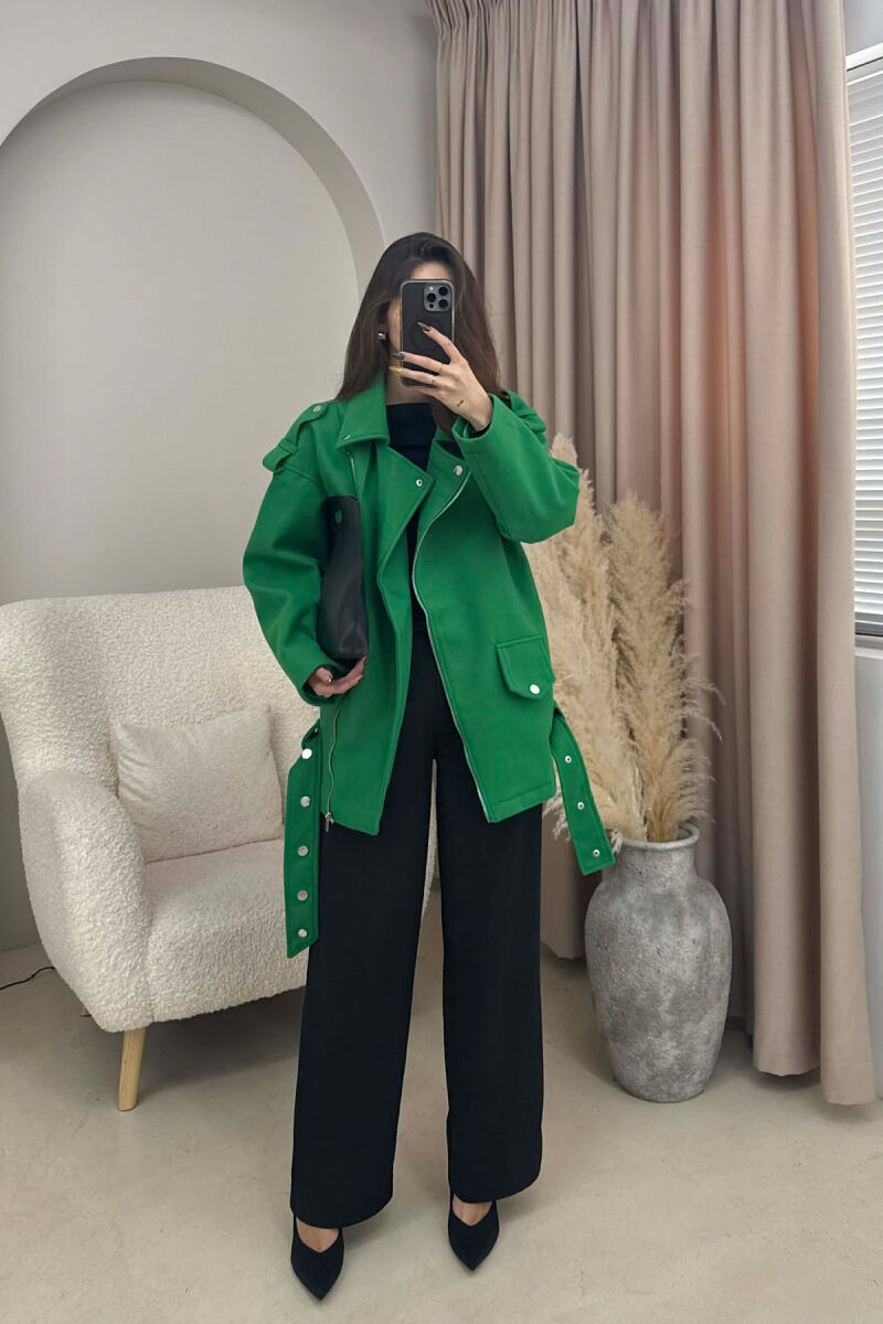 ZIPPED WOMEN JACKET GREEN/JESHILE - 1