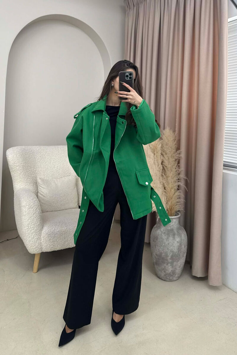 ZIPPED WOMEN JACKET GREEN/JESHILE - 3