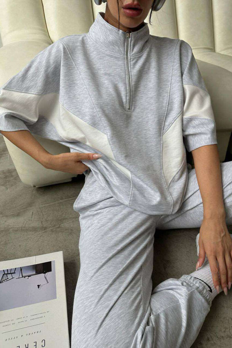 ZIPPER COTTON WOMAN SET GREY/GRI - 4