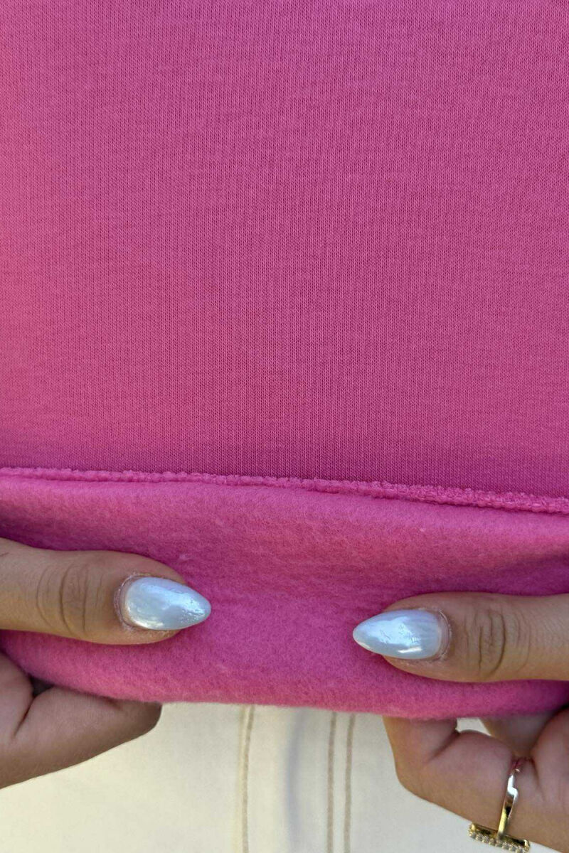 ZIPPER HIGH NECK WOMEN SWEATSHIRT PINK/ROZE - 5