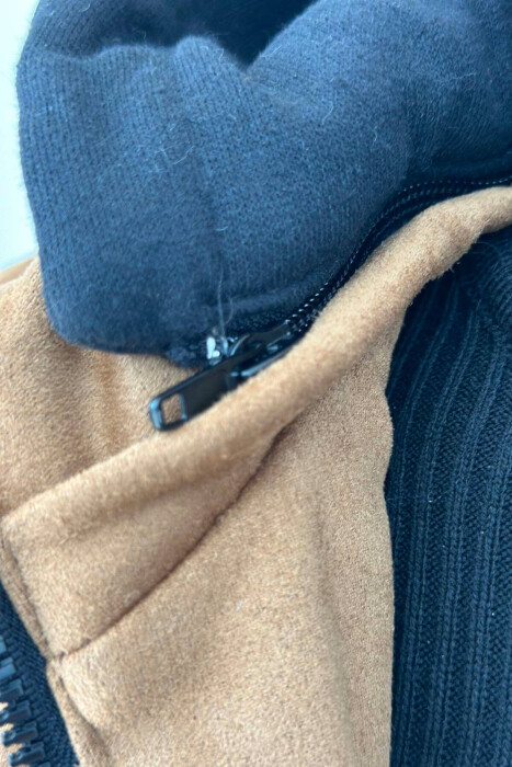 ZIPPERED MEN PUFFER JACKET BROWN/KAFE - 6