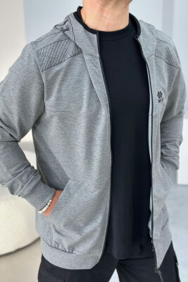 Grey cotton jacket best sale