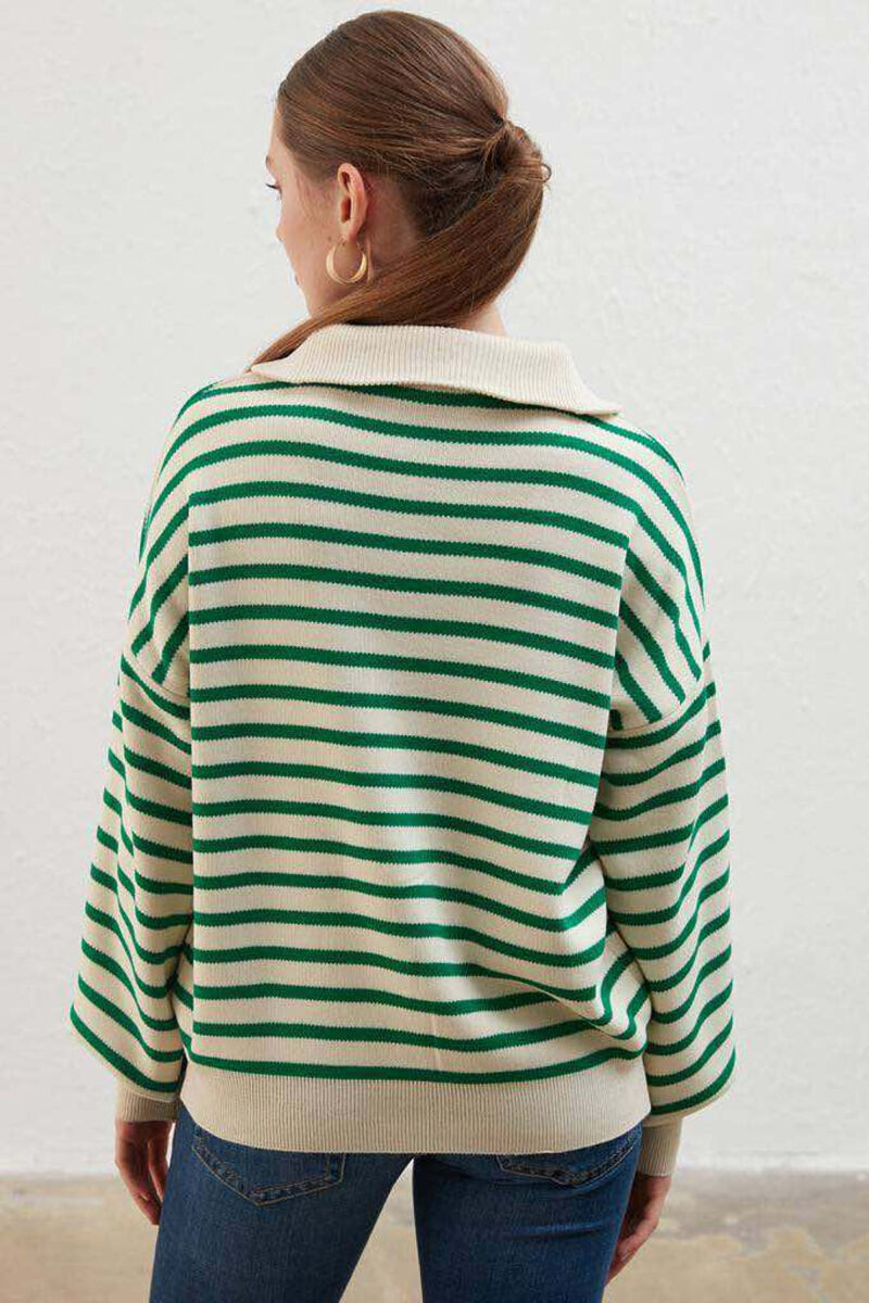 ZIPPER LINES WOMAN SWEATER GREEN/JESHILE - 2