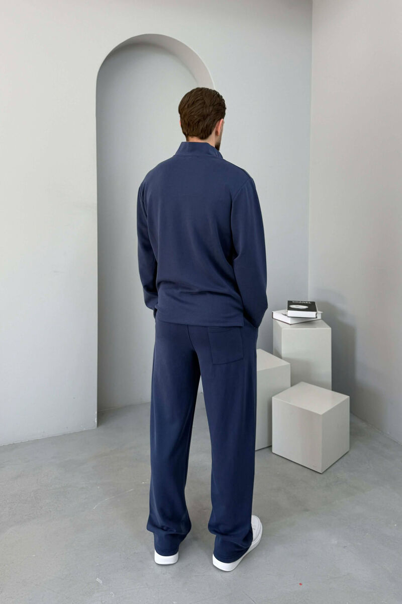 ZIPPER NECK SWEATSHIRT +SWEATPANTS MEN SET BLUE/BLU - 4