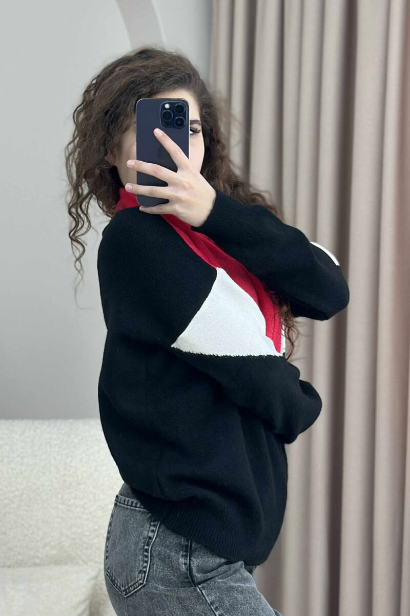 ZIPPER NECK WARM WOMEN SWEATER FUCHSIA/CIKLAMI - 3