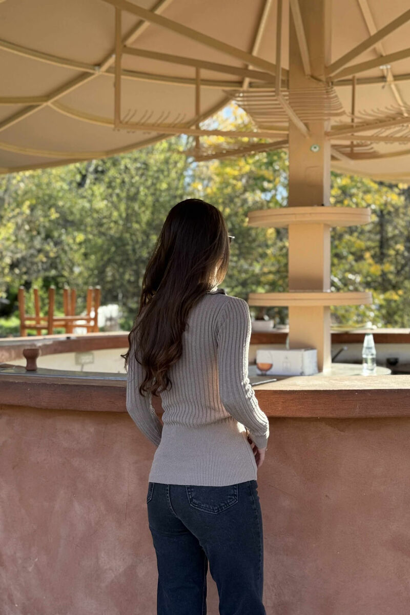 TURTTLE ZIPPER WOMAN SWEATER BROWN/KAFE - 3