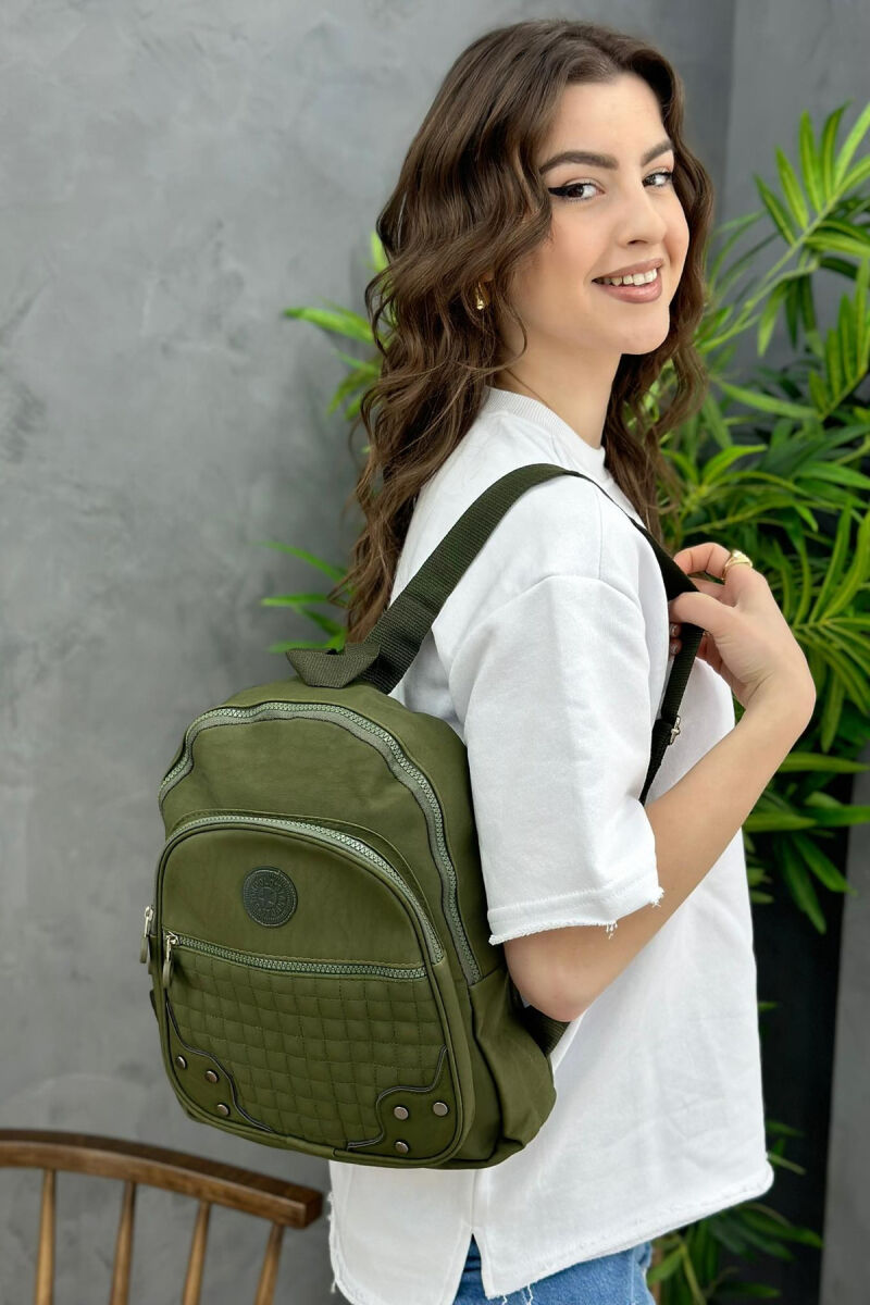 ZIPPER ONE COLOR WOMAN BAG GREEN/JESHILE - 2