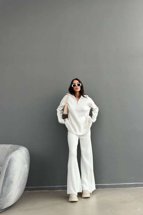 ZIPPER ONE COLOR WOMAN SET CREAM/KREM 