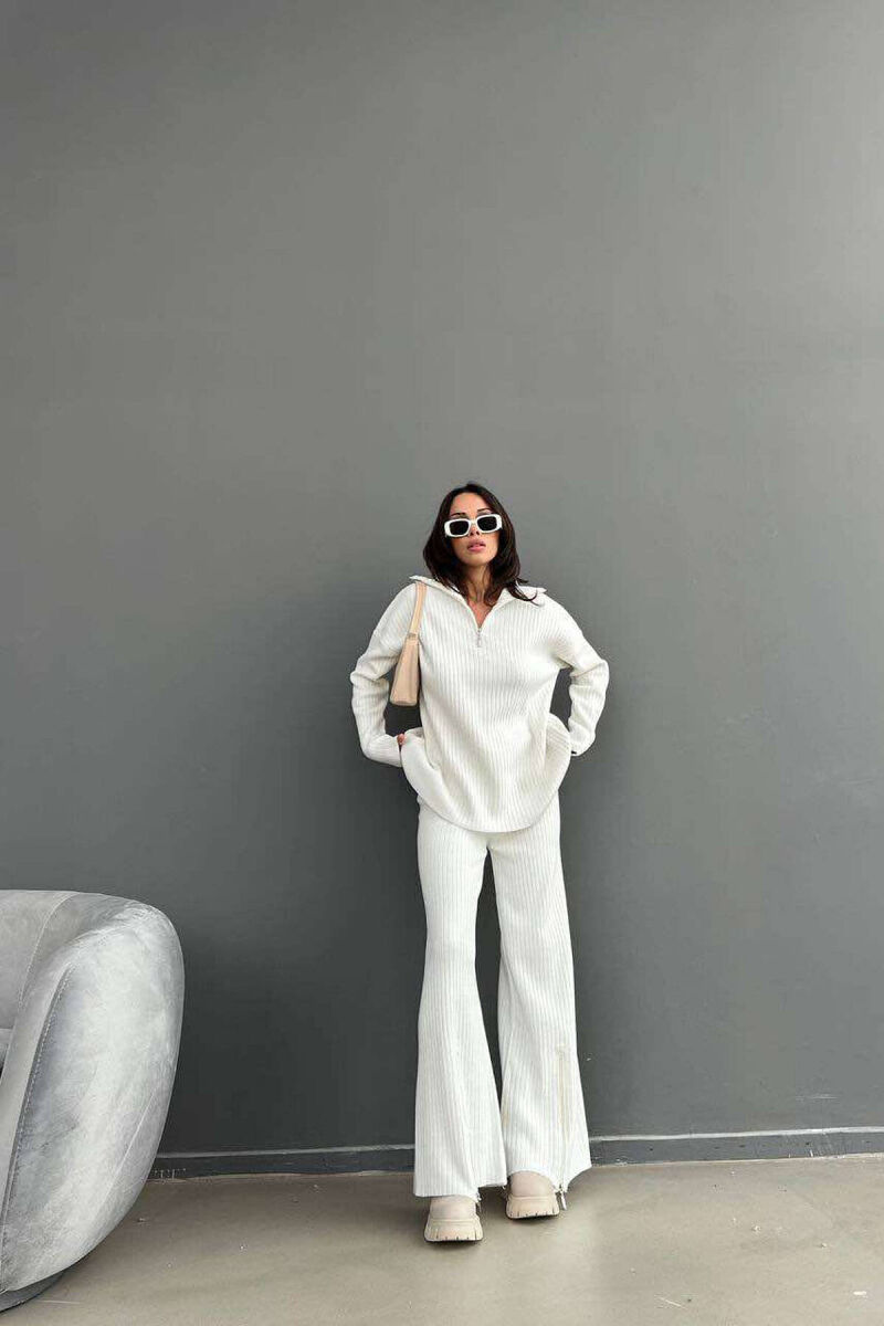 ZIPPER ONE COLOR WOMAN SET CREAM/KREM - 1