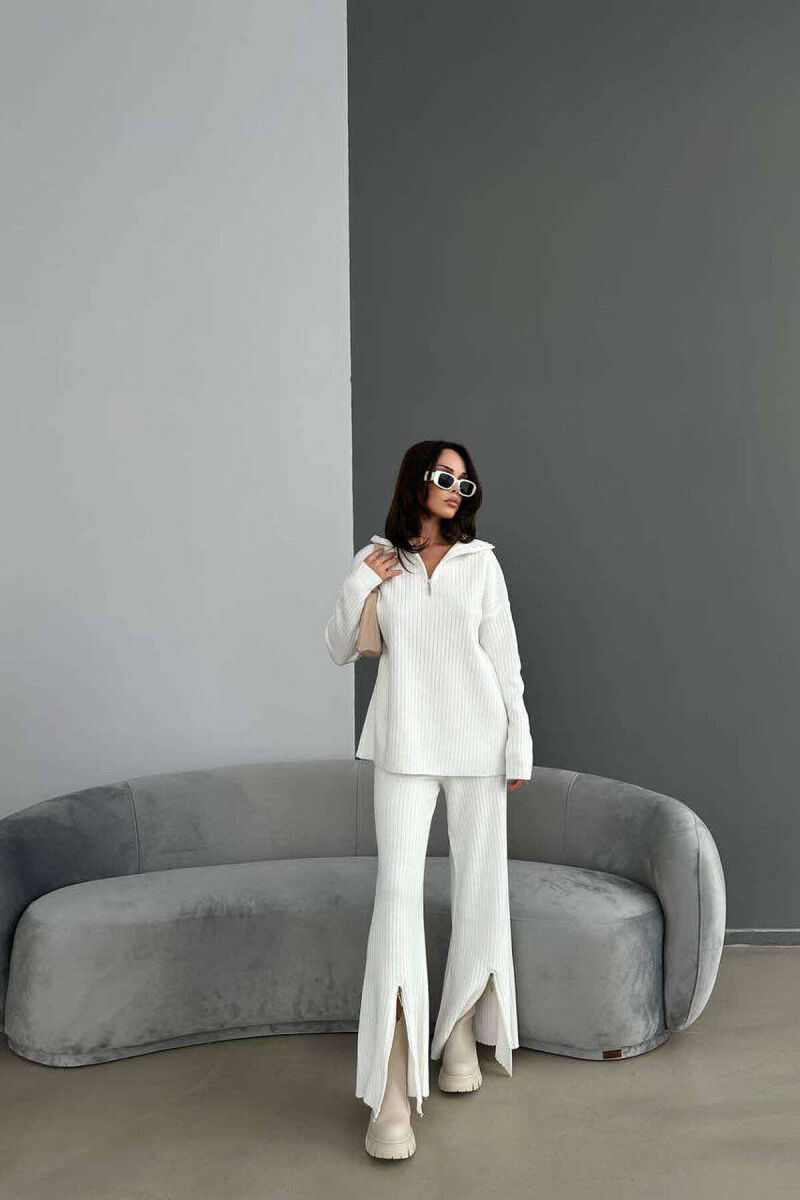 ZIPPER ONE COLOR WOMAN SET CREAM/KREM - 3