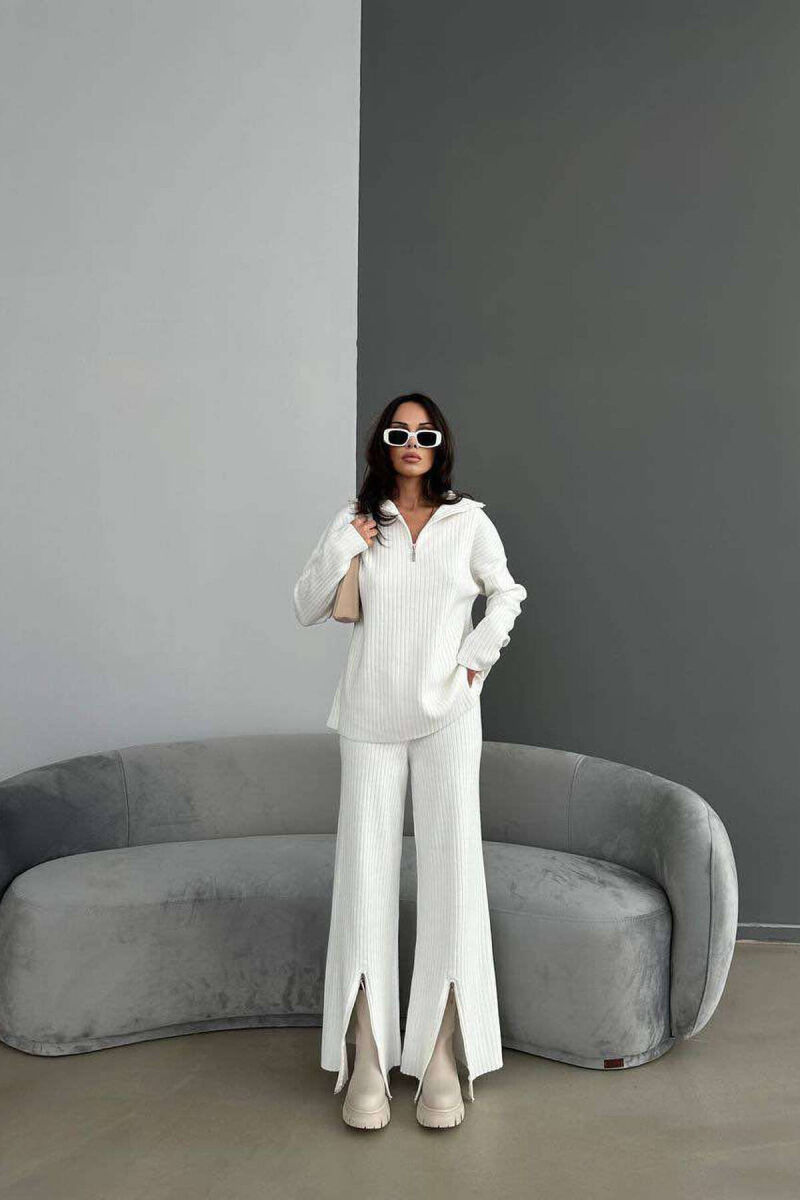 ZIPPER ONE COLOR WOMAN SET CREAM/KREM - 4