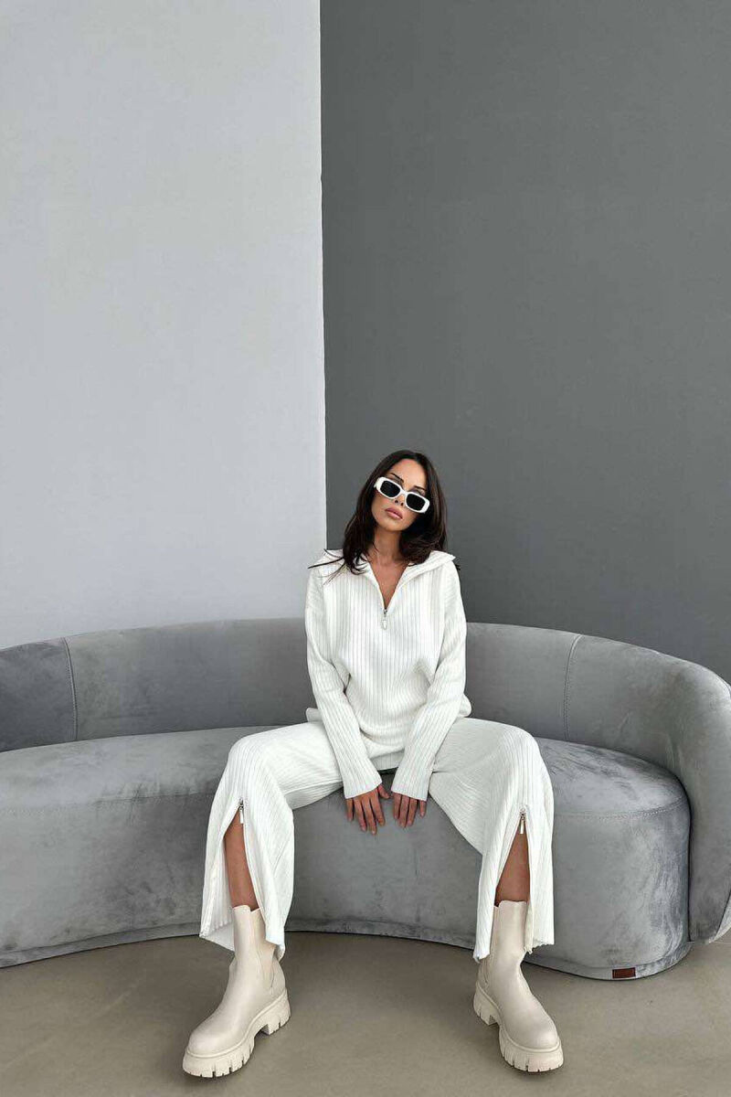 ZIPPER ONE COLOR WOMAN SET CREAM/KREM - 6