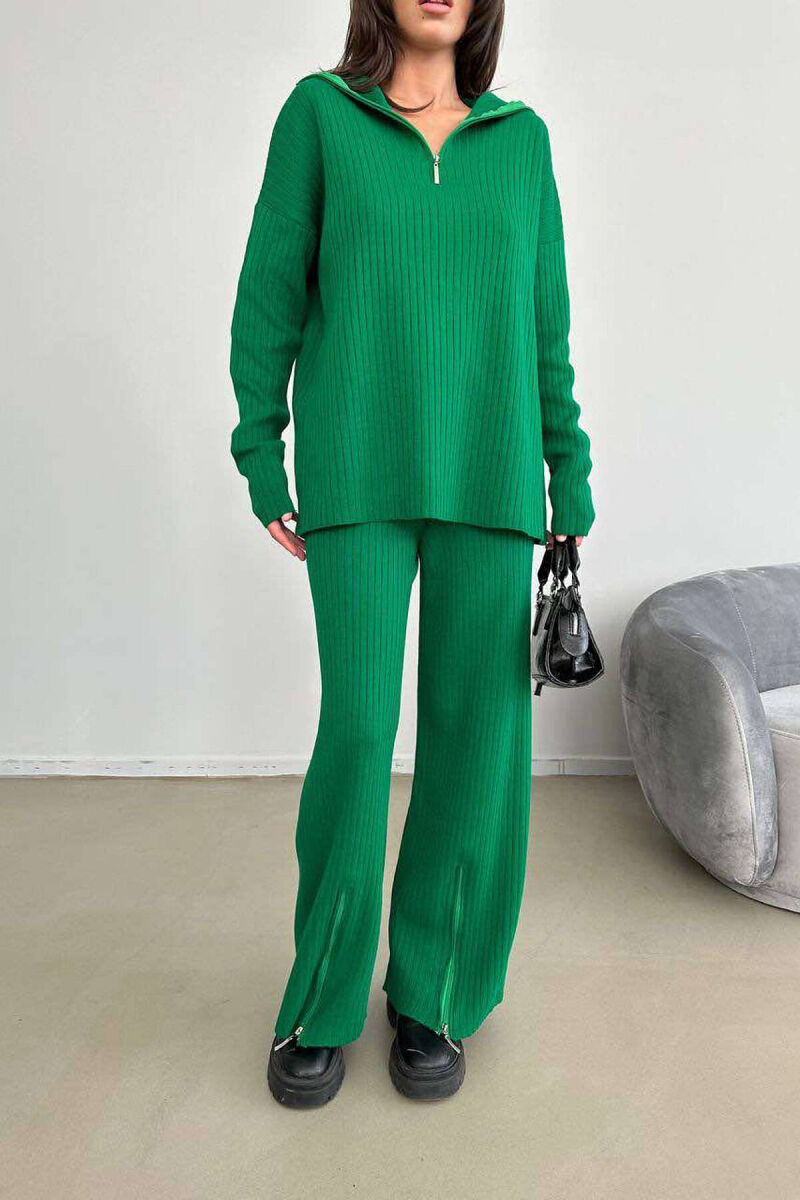 ZIPPER ONE COLOR WOMAN SET GREEN/JESHILE - 1