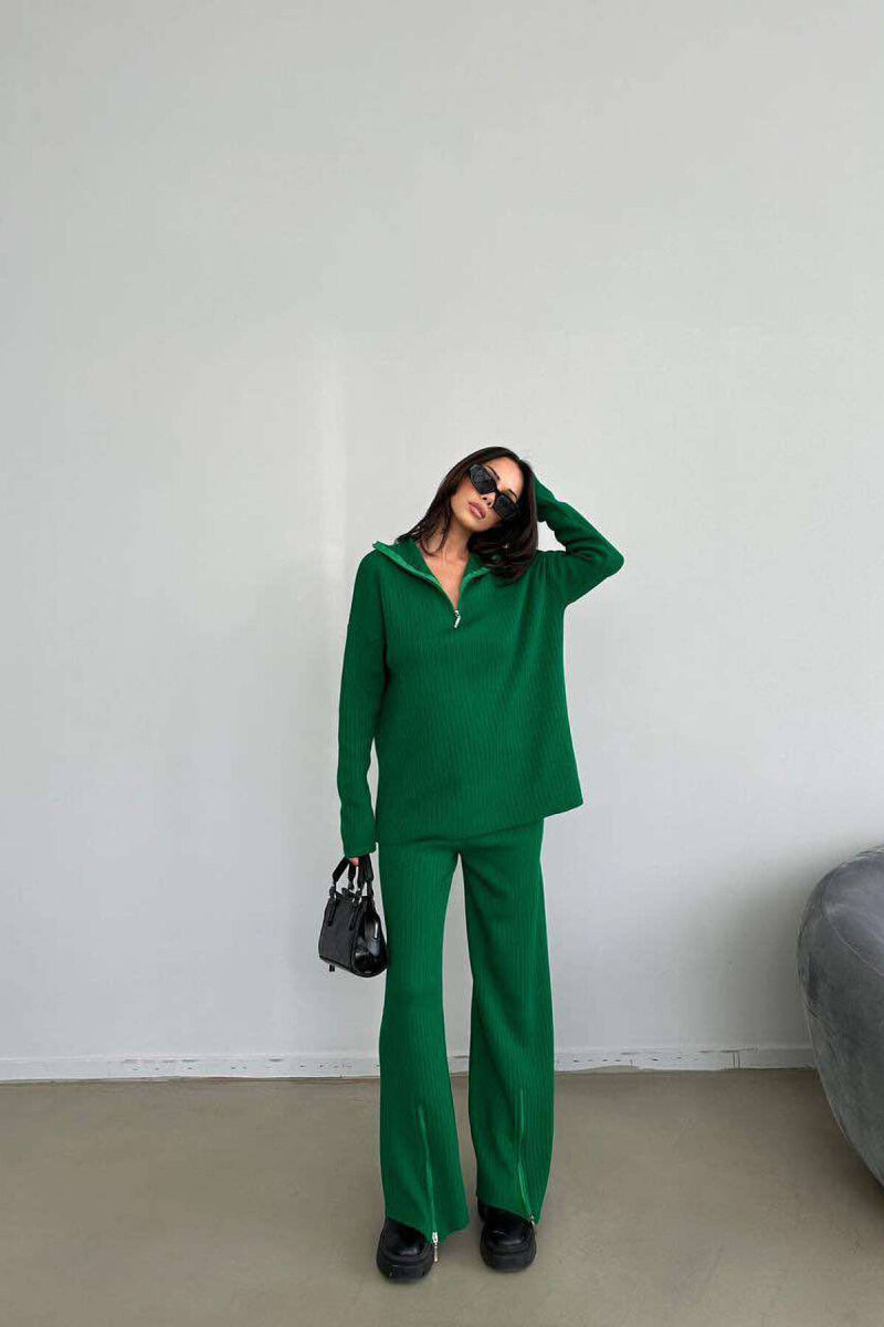 ZIPPER ONE COLOR WOMAN SET GREEN/JESHILE - 2