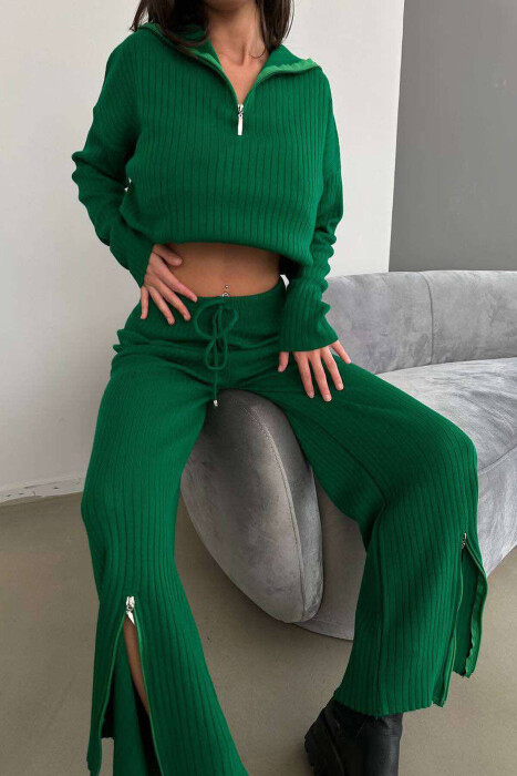 ZIPPER ONE COLOR WOMAN SET GREEN/JESHILE - 3
