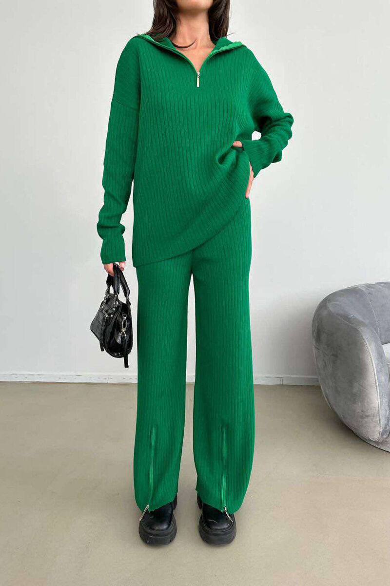 ZIPPER ONE COLOR WOMAN SET GREEN/JESHILE - 4