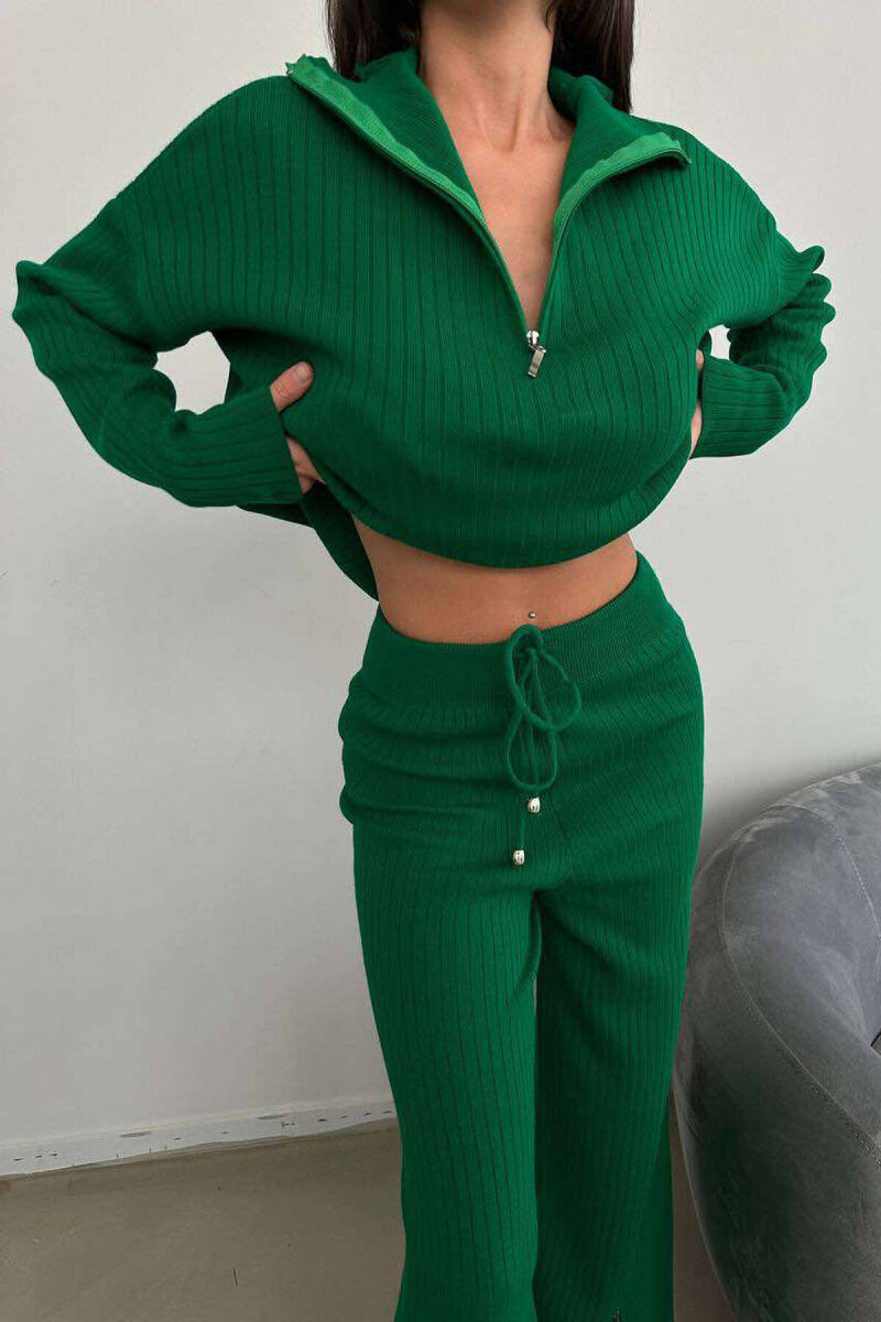 ZIPPER ONE COLOR WOMAN SET GREEN/JESHILE - 5