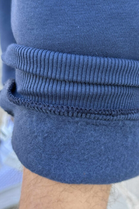 ZIPPER POCKET FLUFFY SIMPLE MEN JOGGERS BLUE/BLU - 4