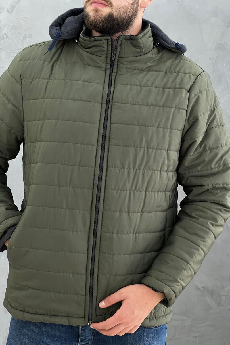 ZIPPER POCKET HOOD MEN JACKETS GREEN/JESHILE - 1