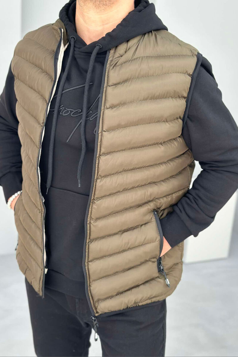 ZIPPER POCKET SIMPLE MEN VEST GREEN/JESHILE - 4