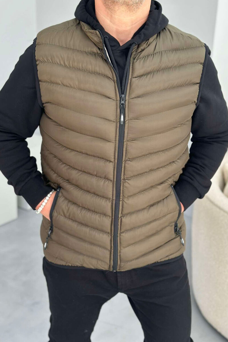 ZIPPER POCKET SIMPLE MEN VEST GREEN/JESHILE - 5