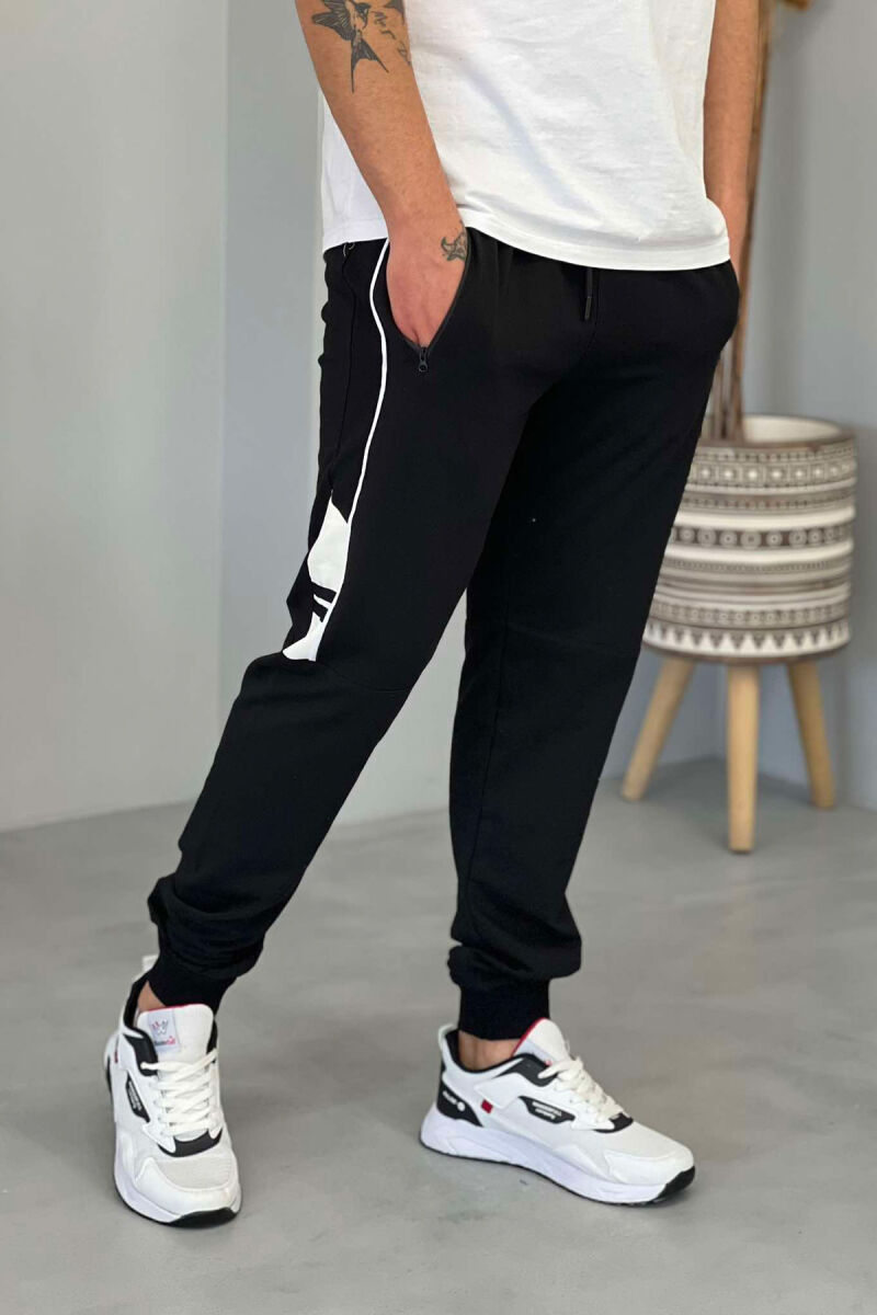 ZIPPER POCKETS MEN SWEATPANTS BLACK/ E ZEZE - 3