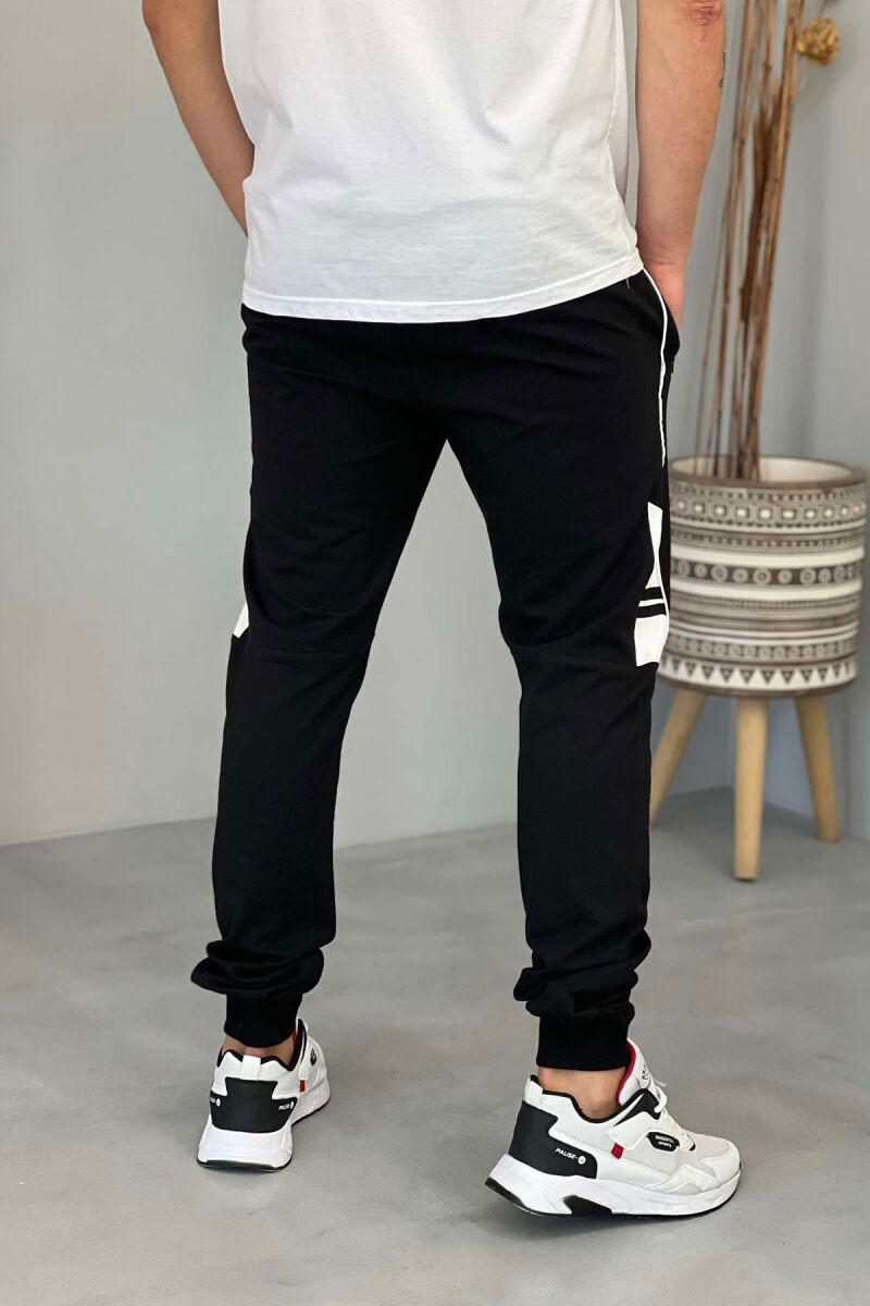 ZIPPER POCKETS MEN SWEATPANTS BLACK/ E ZEZE - 4