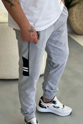 ZIPPER POCKETS MEN SWEATPANTS LIGHT GREY/GZ - 2