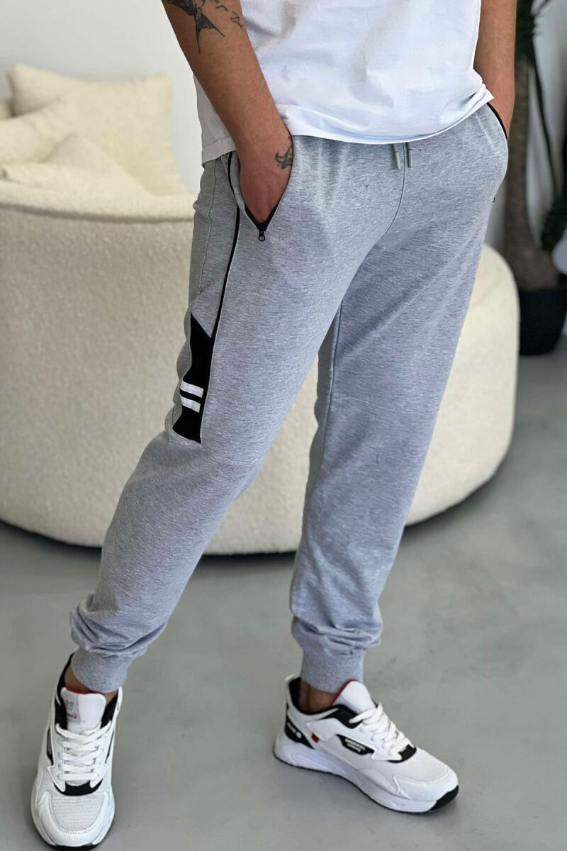 ZIPPER POCKETS MEN SWEATPANTS LIGHT GREY/GZ - 4