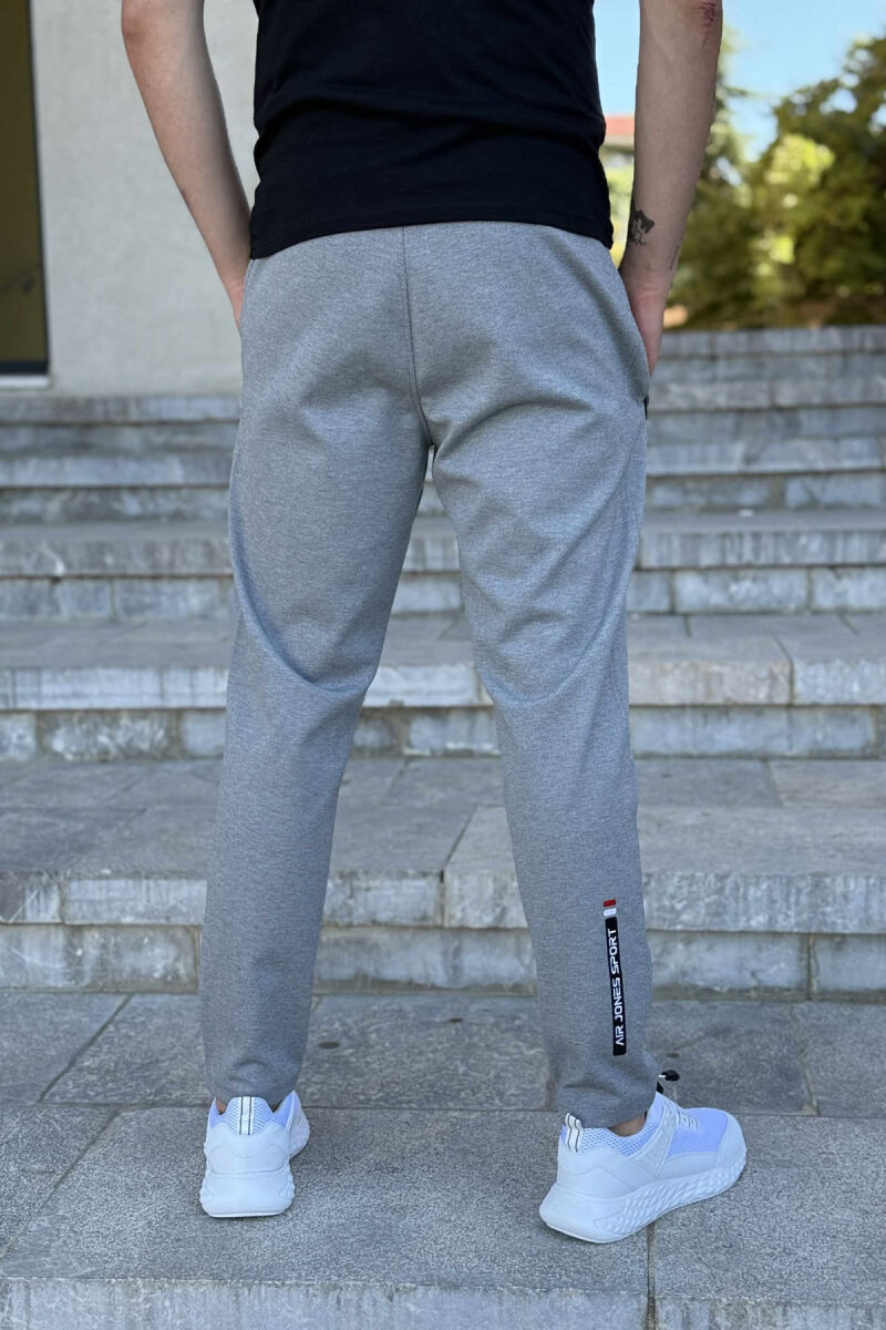 ZIPPER POCKETS ONE COLOR MEN SWEATPANTS LIGHT GREY/GZ - 3