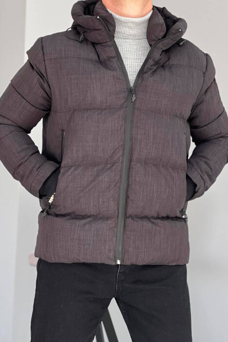 ZIPPERED MEN PUFFER JACKET BLACK/ E ZEZE - 5
