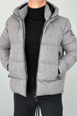 ZIPPERED MEN PUFFER JACKET LIGHT GREY/GZ 