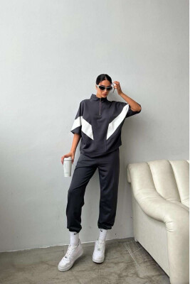 ZIPPER T-SHIRT+JOGGERS WOMEN SET GREY/GRI 