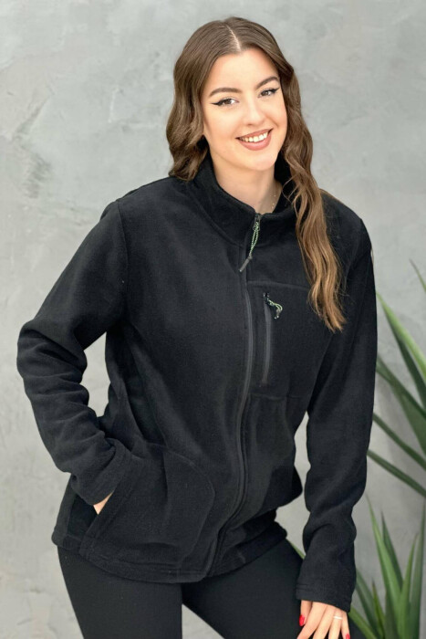 ZIPPER TURTLE NECK WOMAN SWEATSHIRT BLACK/ E ZEZE - 1