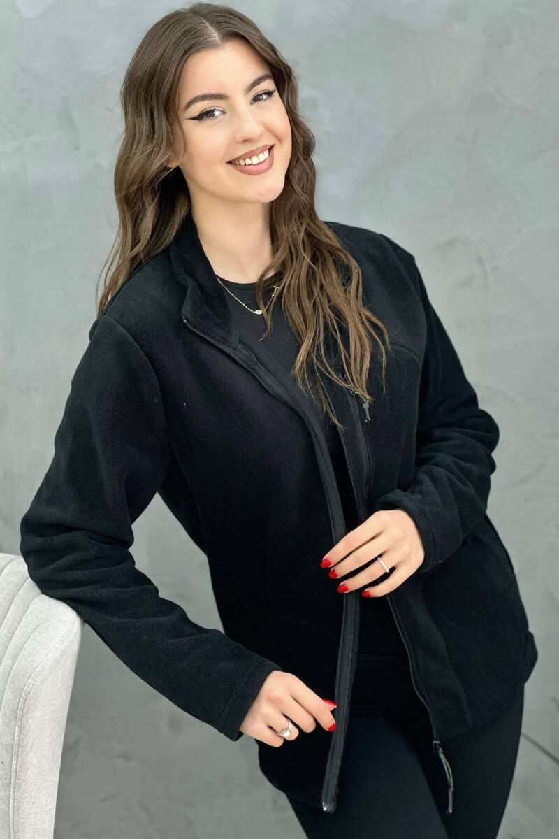 ZIPPER TURTLE NECK WOMAN SWEATSHIRT BLACK/ E ZEZE - 3