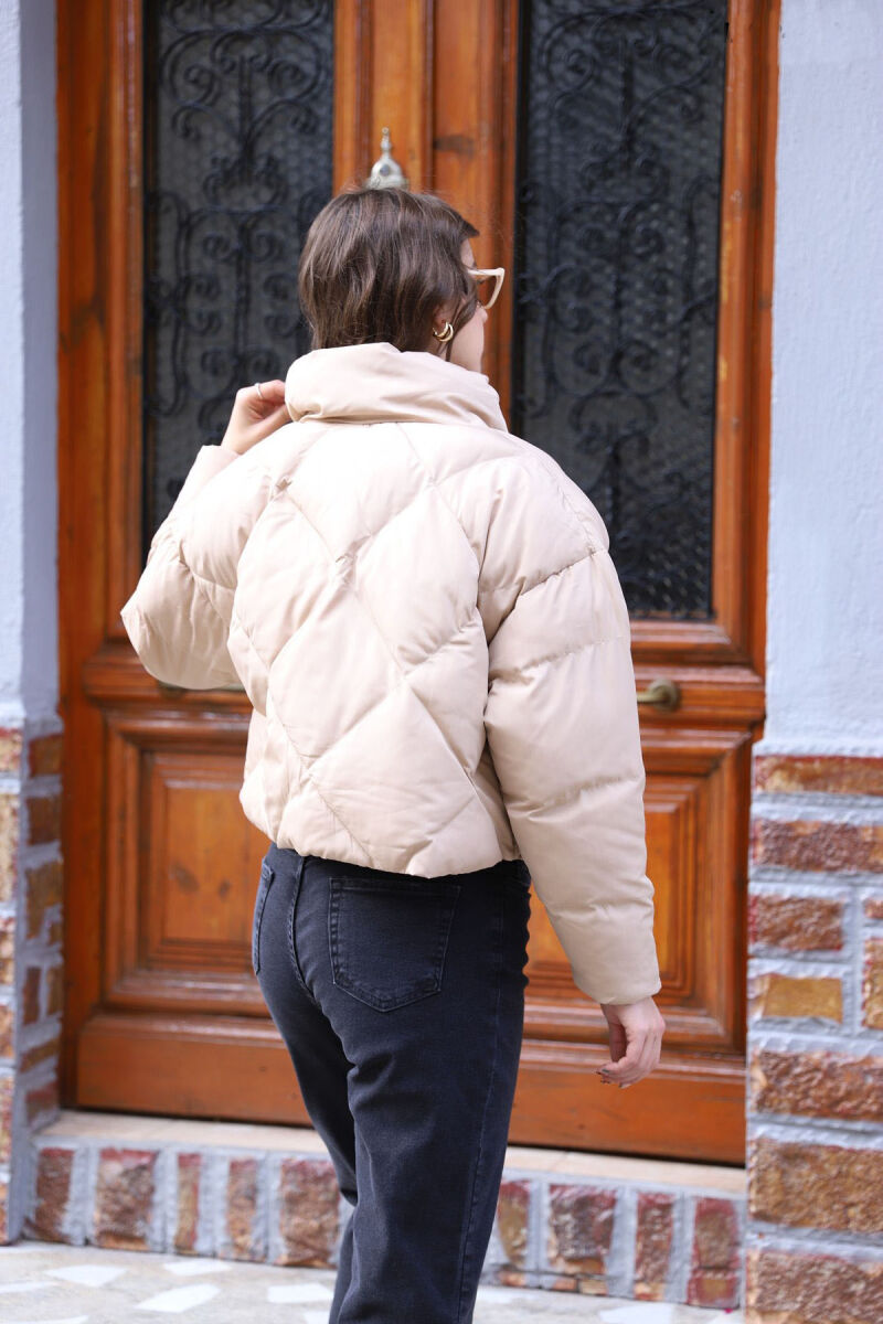 ZIPPER TWO POCKETS WOMAN PUFFER BEIGE/BEZHE - 2