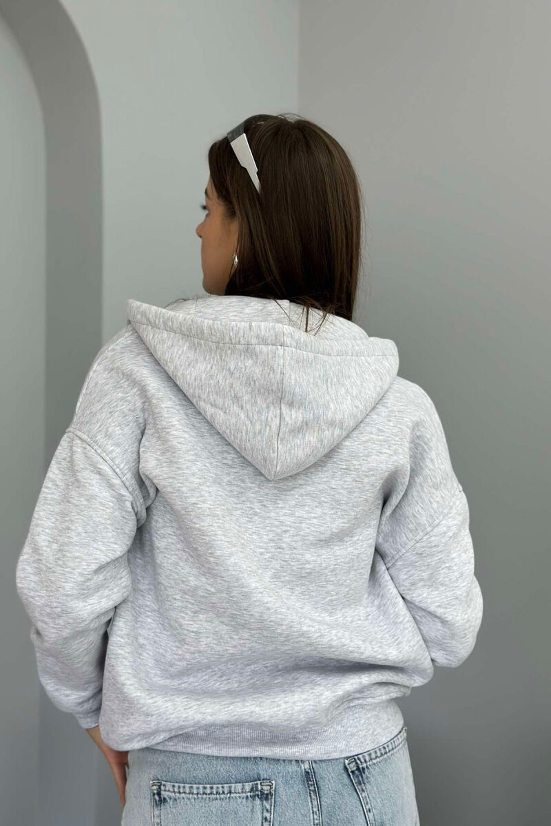 ZIPPER WOMEN SWEATSHIRT LIGHT GREY/GZ - 4