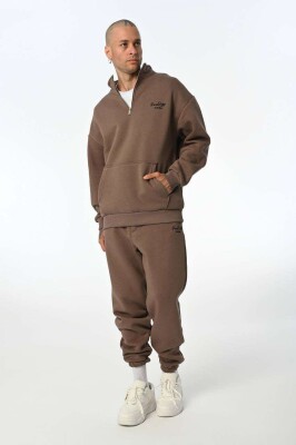 ZIPPERED MEN FLUFFY SET LIGHT BROWN/KAZB 