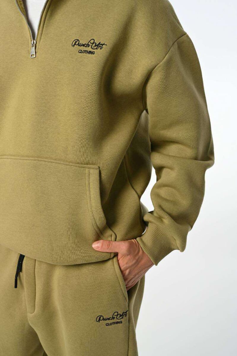 ZIPPERED MEN FLUFFY SET OLIVE/ULLI - 3