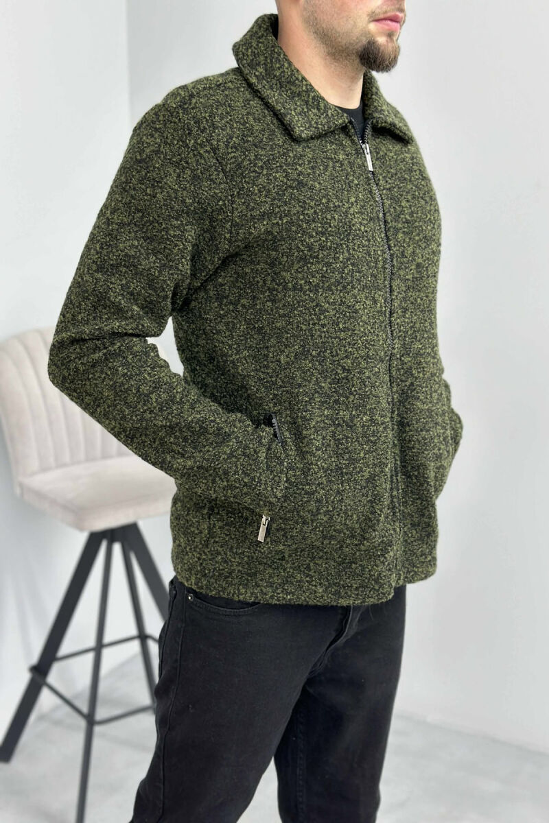 ZIPPERED POCKETS SIMPLE MEN JACKET GREEN/JESHILE - 4