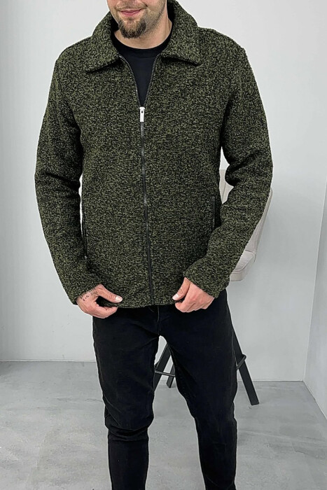 ZIPPERED POCKETS SIMPLE MEN JACKET GREEN/JESHILE - 2