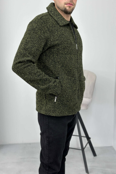 ZIPPERED POCKETS SIMPLE MEN JACKET GREEN/JESHILE - 5
