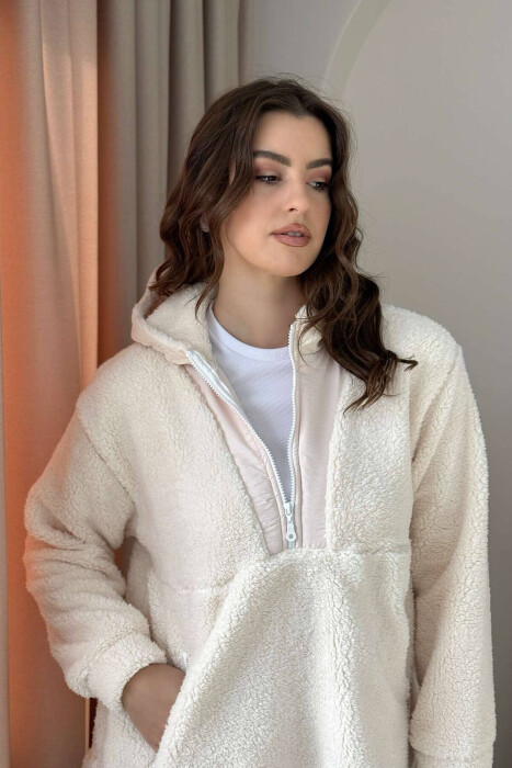 ZIPPERED SIMPLE POLAR WOMEN HOODIE MULTIPLE/SHNGJ - 3