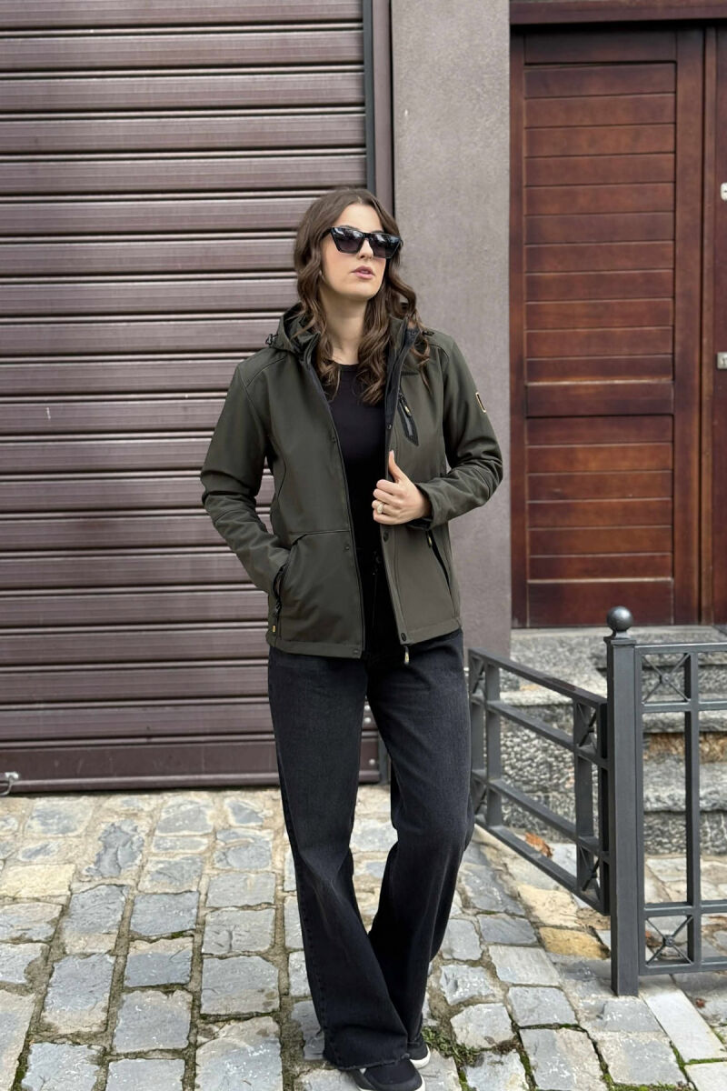 ZIPPERED WOMEN PUFFER JACKET DARK GREEN/JEE - 1