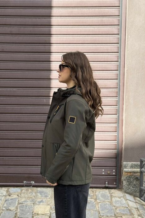 ZIPPERED WOMEN PUFFER JACKET DARK GREEN/JEE - 2