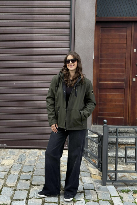 ZIPPERED WOMEN PUFFER JACKET GREEN/JESHILE - KLAUDIO FASHION