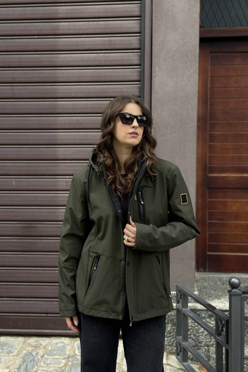 ZIPPERED WOMEN PUFFER JACKET GREEN/JESHILE - 2